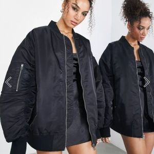 ASOS Design Oversized Bomber Jacket NWT - Black